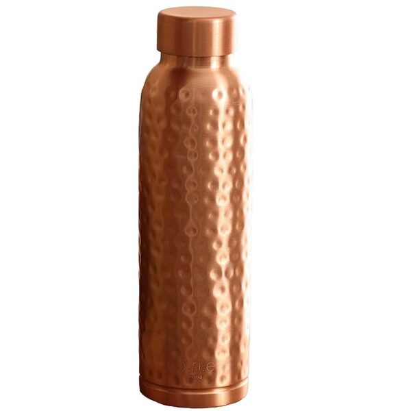 Decorative India Copper Bottle | 1 Liter | Hammered | Boosts Immunity