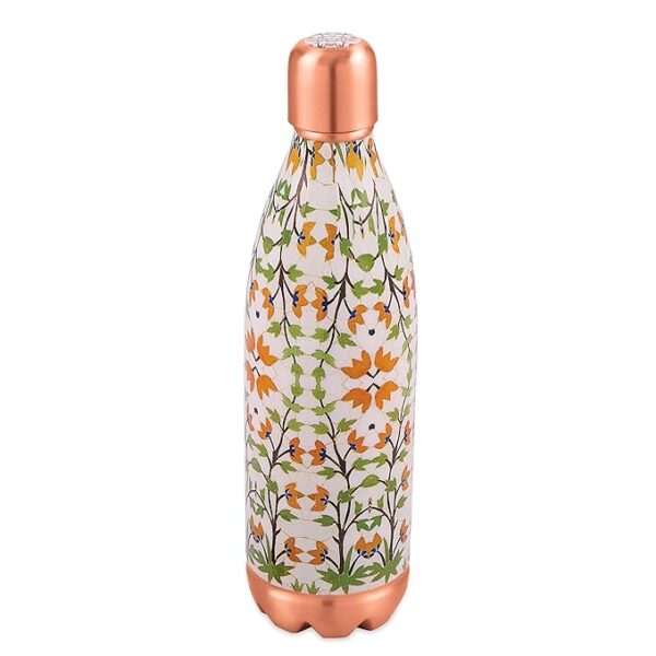 Decorative India 1000 ML floral Design  joint-less Copper Water Bottle