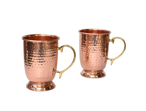 Decorative India Pure Copper Hammered Moscow Mule Mug 400 ML (Set of 2)