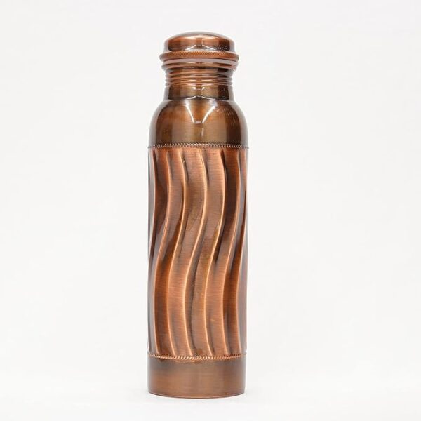 Decorative India Pure Copper Water Bottle Leak & Durable | 1 Liter