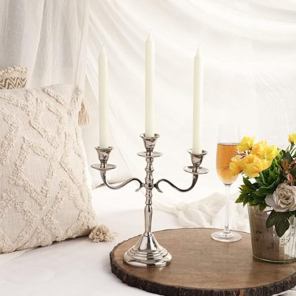 Aluminum Silver Three Arm Candelabra Tall fir Home & Wedding Decoration