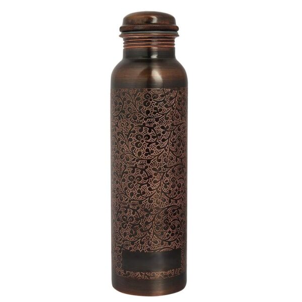 Antique Black Etching Copper Water Bottle 1-L