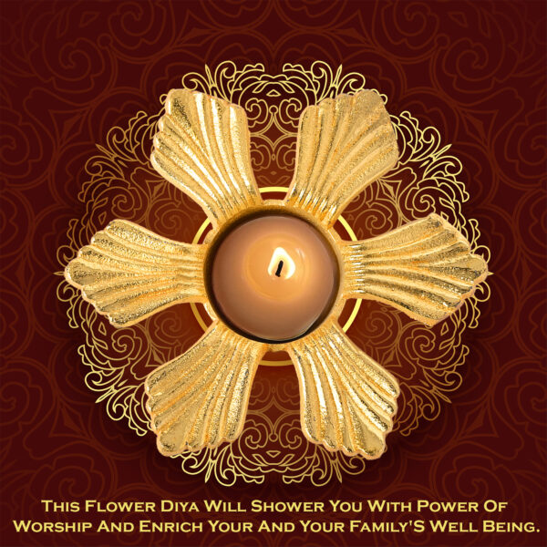 Decorative India Aluminum Handmade Gold Diya For Home Decor