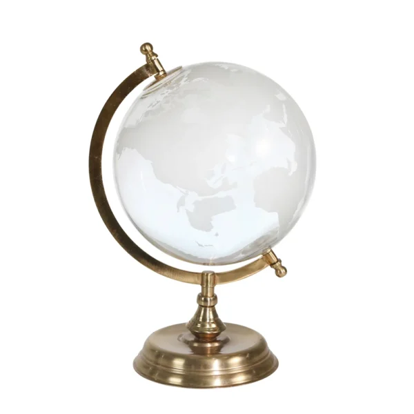 Decorative India Educational world Metal White & gold globe for Home & Office Decor