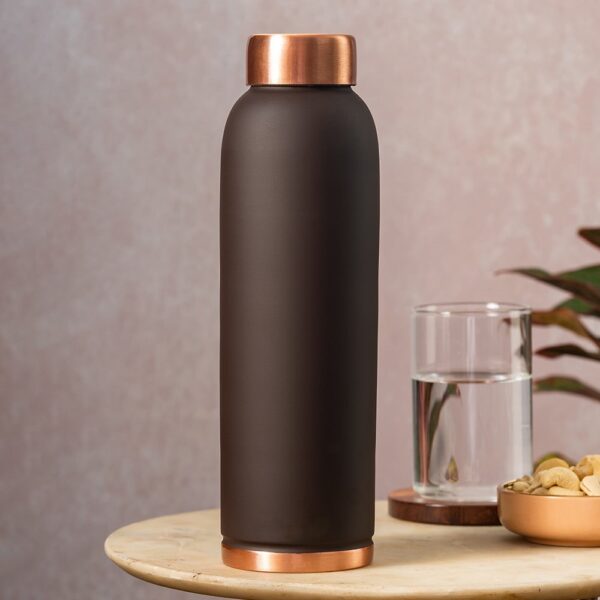 Brown Copper Water Bottle Matt Finished 1-L