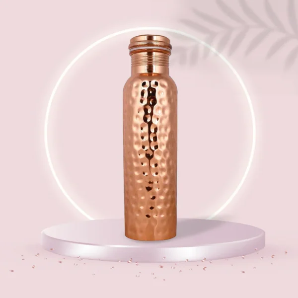 DECORATIVE INDIA- 100% Pure Copper Water Bottle | Leak Proof, Durable (900 ml)