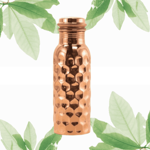 Pure Copper Dimond Matt Finished Water Bottle