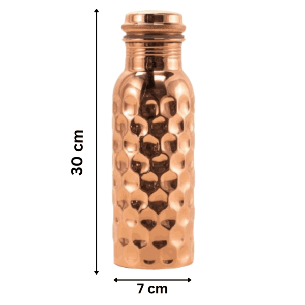 Pure Copper Dimond Matt Finished Water Bottle