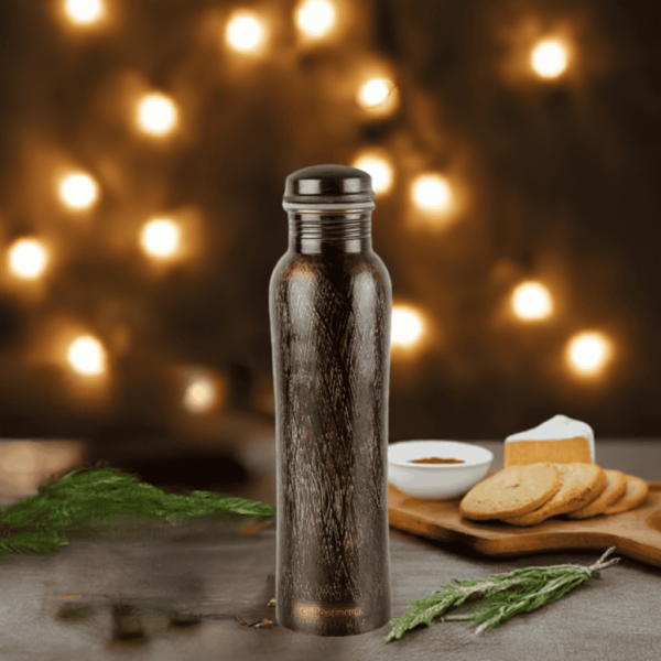 Pure Copper Water Bottle Vintage Texture Antique Design 1000 ML