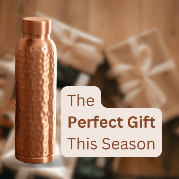 Hammered Copper Water Bottle for Office Table