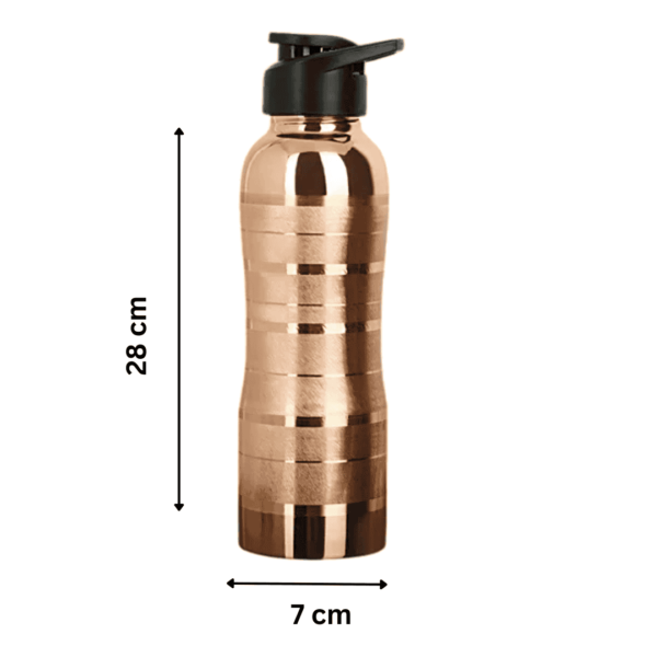 Pure Copper Water Bottle With Fliptop Cap 950 ML