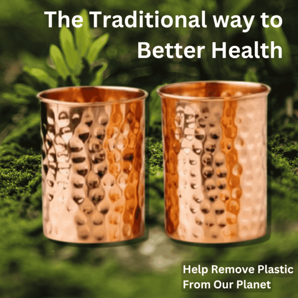 Pure Copper Water Bottle with Two Tumbler Gift Set