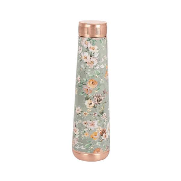 Floral Spring Copper Water Bottle Joint-Less 1 Litre
