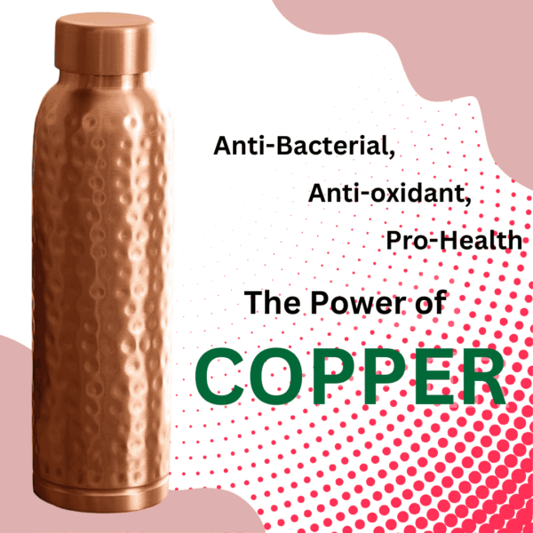 Hammered Copper Water Bottle for Office Table