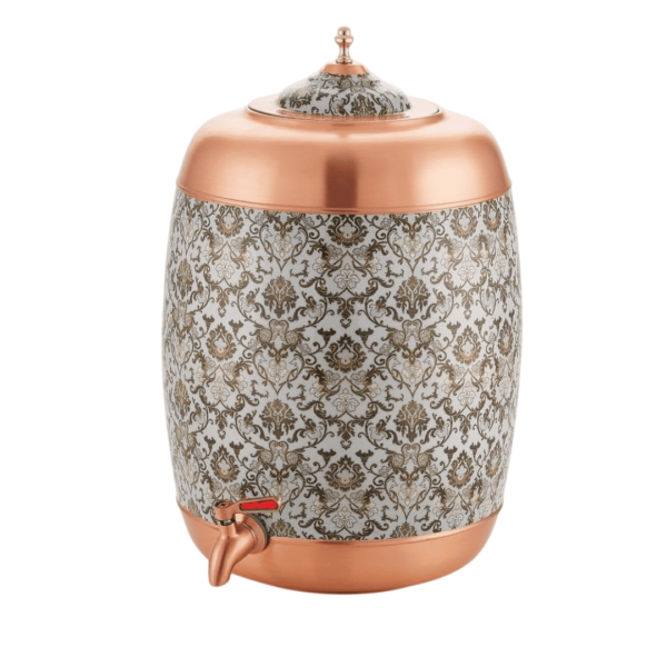 Decorative India Premium Gray Printed Pure Copper Dispenser 11 Liter