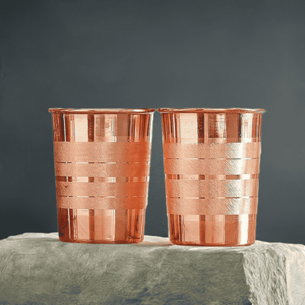 Decorative India Pure Copper Plain Glass With Luxury Design 250 ML