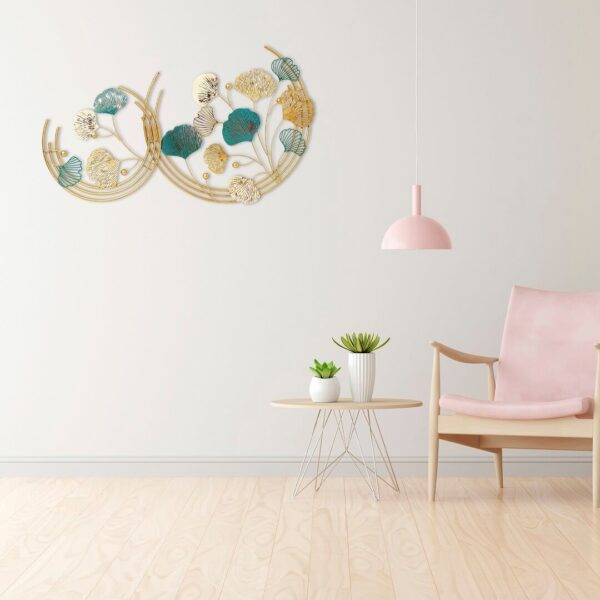 Metal Abstract Figures Wall Art Gold Leaf Design For Home Decor, living Room & Bedroom