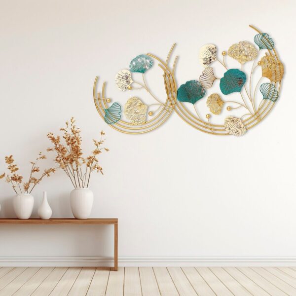 Metal Abstract Figures Wall Art Gold Leaf Design For Home Decor, living Room & Bedroom