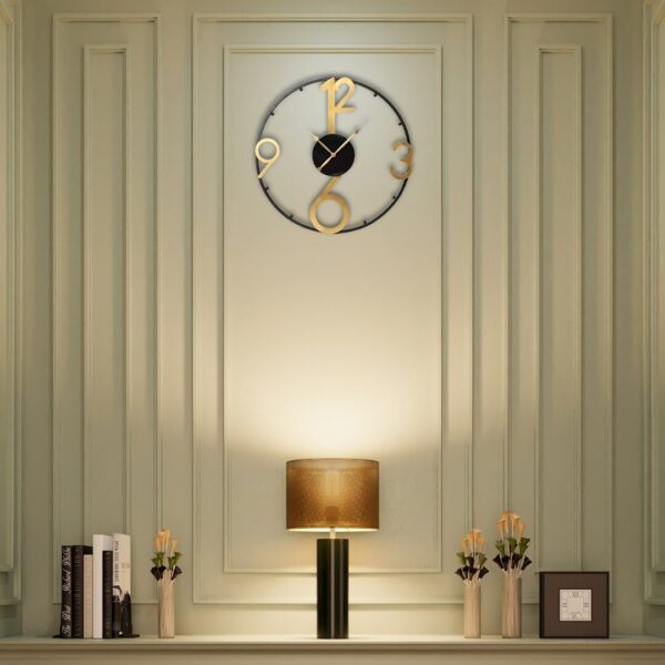 Modern Stylish Antique Metal Wall Clock for Home, Office & Living Room 20 Inches With English Number