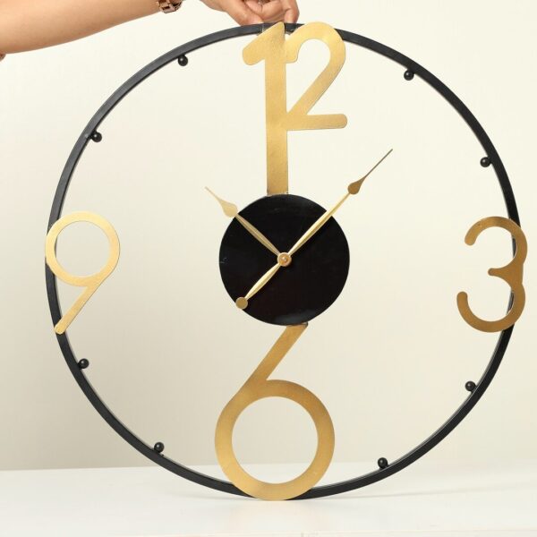 Modern Stylish Antique Metal Wall Clock for Home, Office & Living Room 20 Inches With English Number