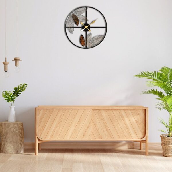 New Leaf Design Metal Wall Clock for Living Room & Home Decoration 20 inches