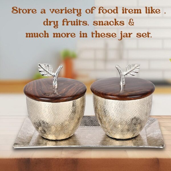 Premium Silver Coated Aluminum Dry Fruit Bowl Set with Tray