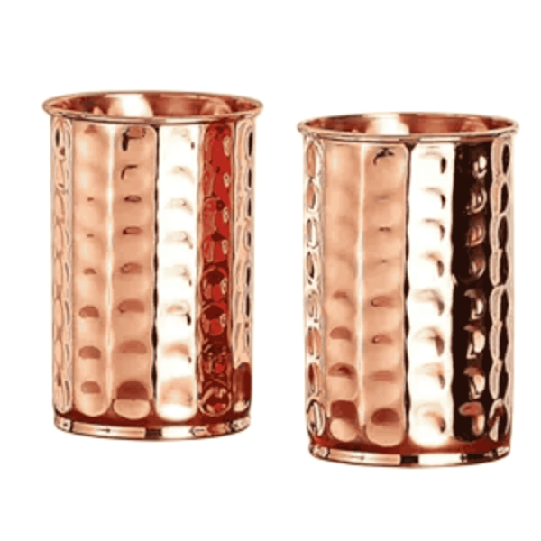 Pure Copper Hammered Tumbler Glass Set of 2