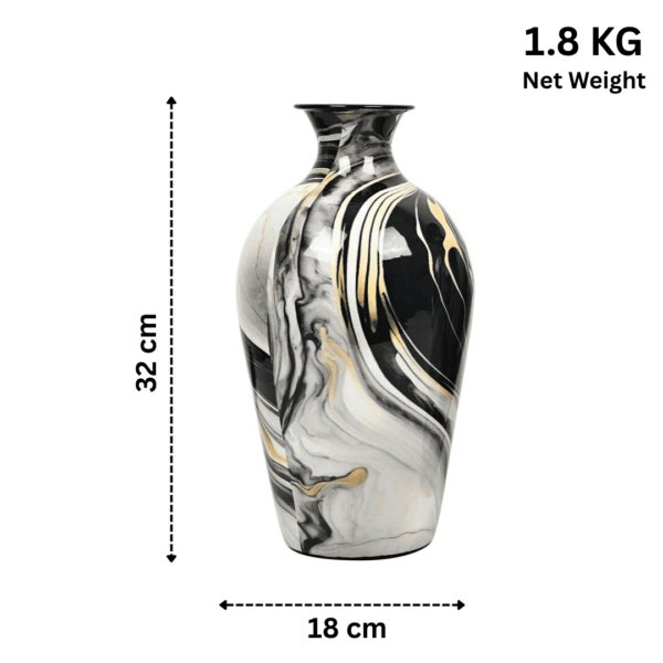 Black Big Size Metal Flower Vase Set of 2 For Living Room, Home Decoration Unique Modern Metal Vases