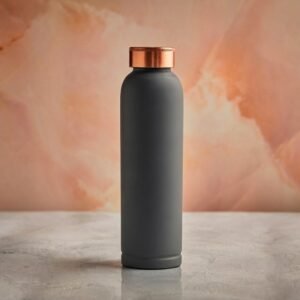 Premium Copper Water Bottle With Gray Color Design 1 Liter Leak Proof Protection